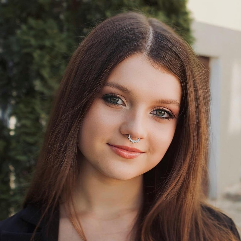 ONESING 20-30 Pcs Septum Rings 16G Septum Jewelry - Surgical Steel Piercings Horseshoe Helix Daith Smiley Tragus Lip Rings Nose Hoop Hinged Seamless Piercing Jewelry for Women Men - Image 5